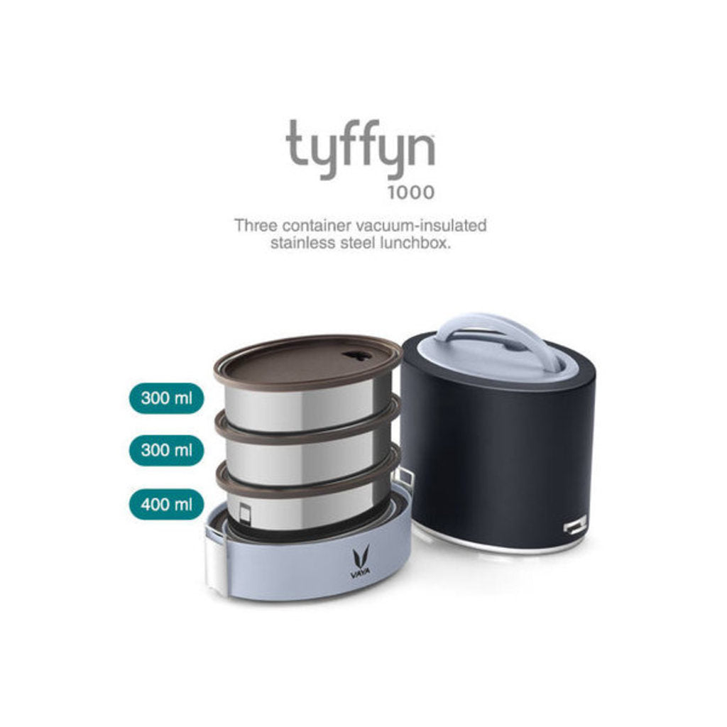 Vaya TyffynLyte Black Lunch Box 1000ml