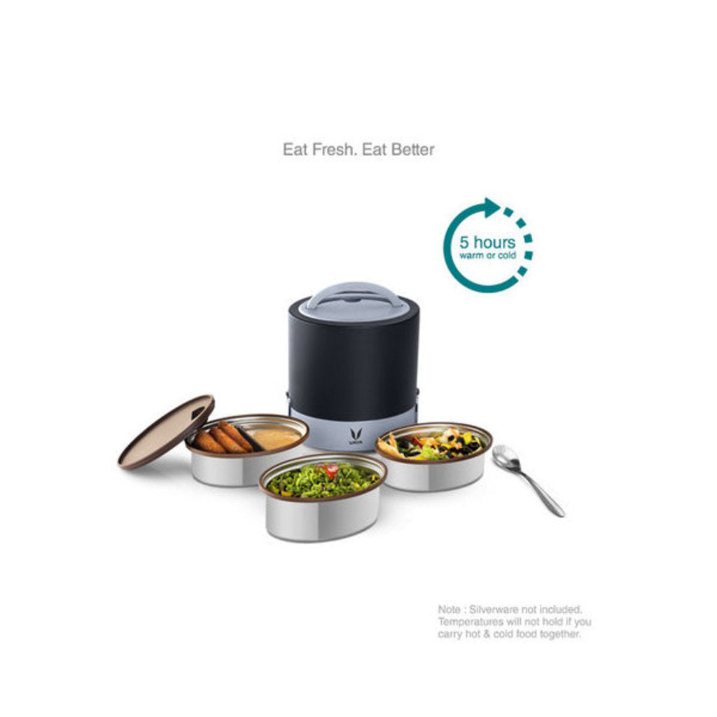 Vaya TyffynLyte Black Lunch Box 1000ml