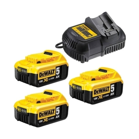 Dewalt XR Charger + 3 x 5.0Ah Battery DCB115P3 