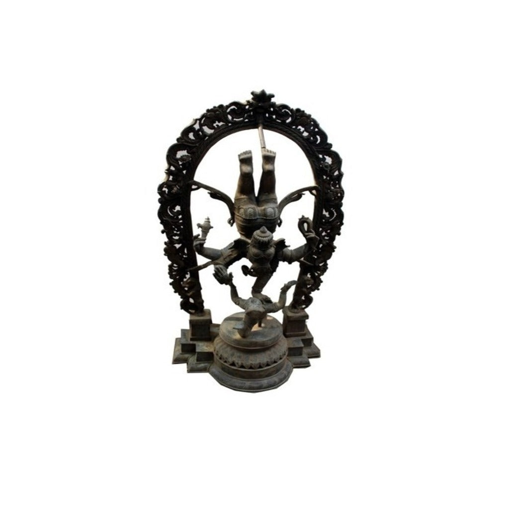 Chola Bronze 108cm Asuravardana Ganapathi with Arch Idol