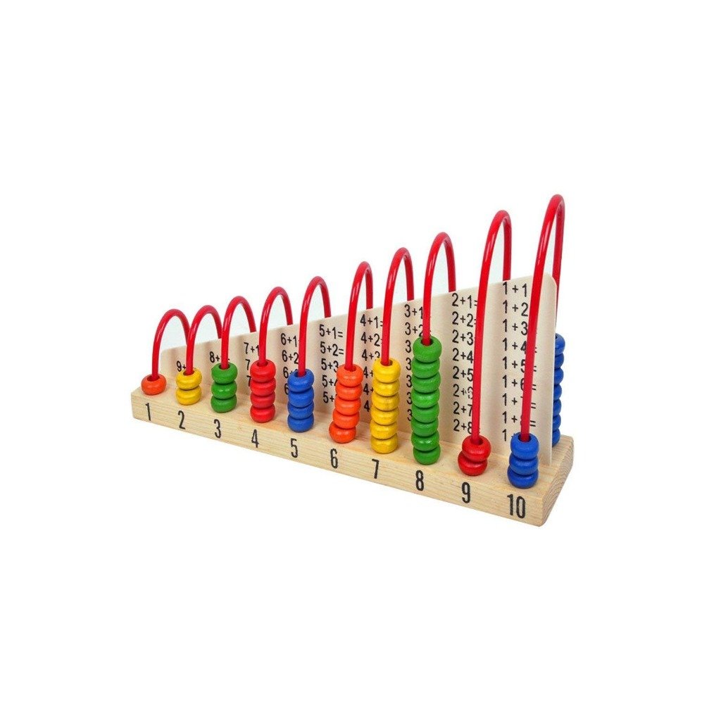 Trinkets & More Wooden Double-Sided Calculation Shelf Abacus with Counting Addition Subtraction Maths Toy(Multicolour)