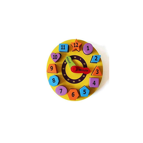 Shumee Wooden 3D Shape & Number Sorting Clock Puzzle 