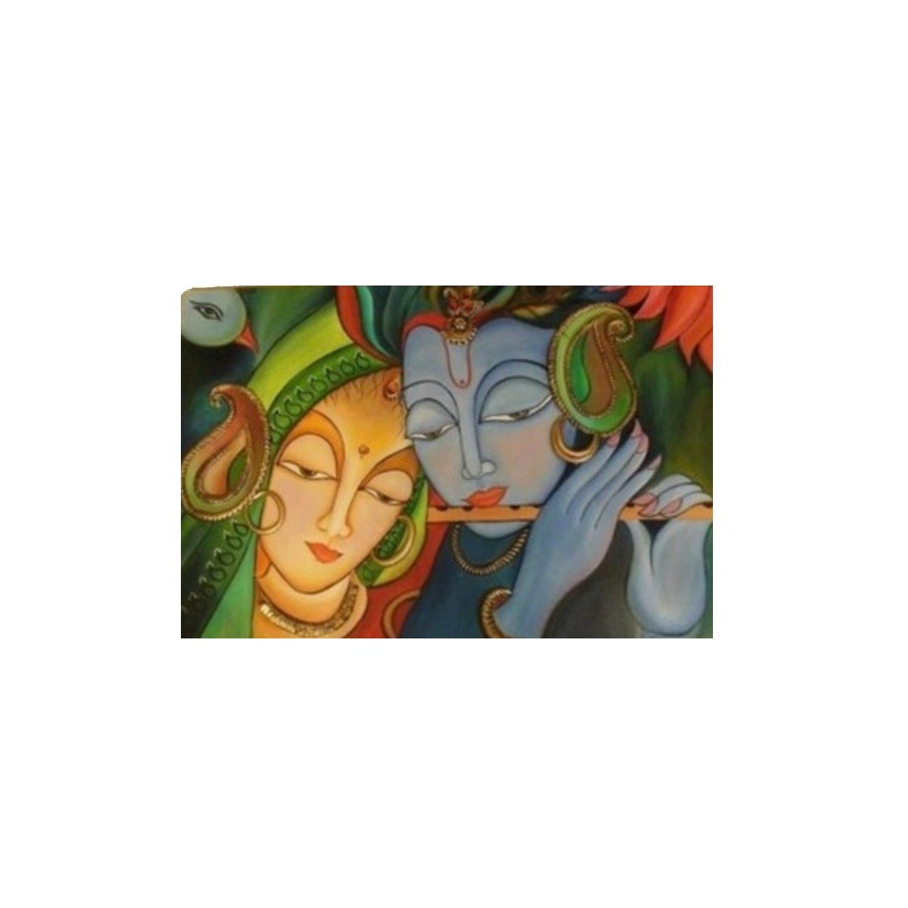 UDF Canvas oil painting Radha krishna 2ftx3ft