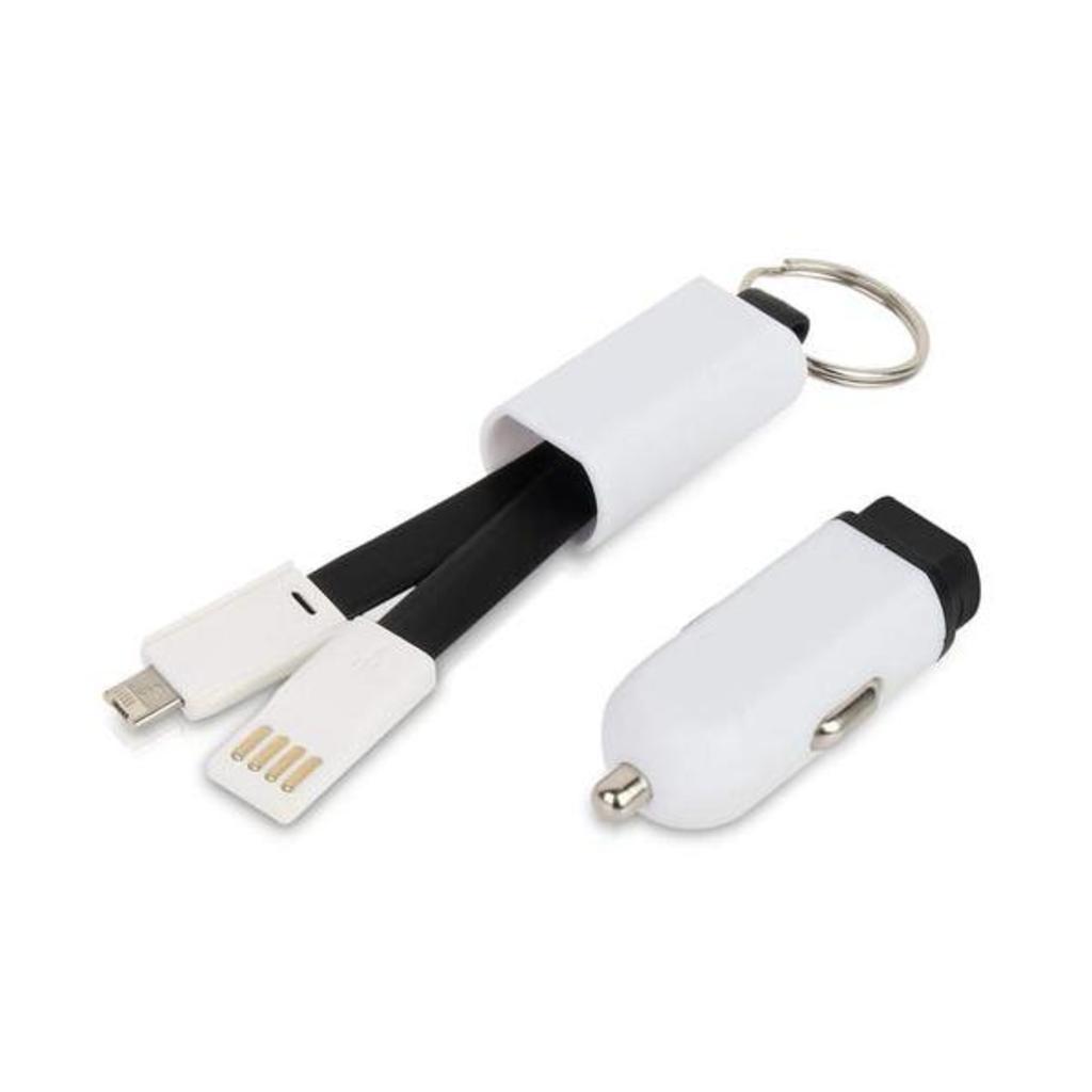 UDF Car Charger with Keychain & Charging Cable (Dual Side iOS &Android) CCGH81