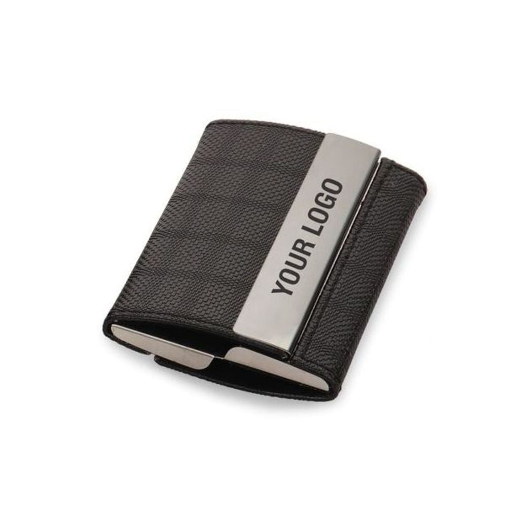 UDF Set of 4 : Double Sided Visiting card holder with A5 Notebook,metal keychain & metal pen QCGH33