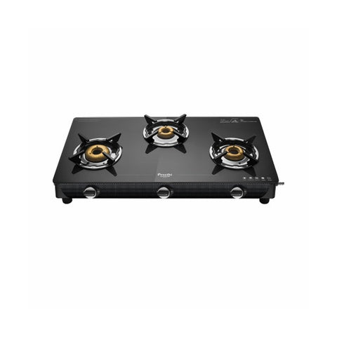 Preethi Valentino Carbon 3 Burner Glass Top Gas Stove 