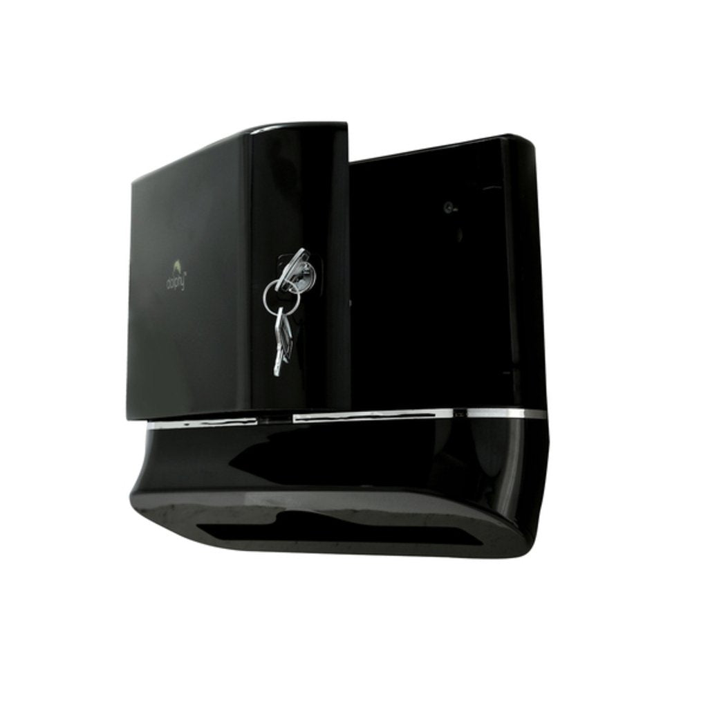 Dolphy Multifold Mini Hand Towel Paper Dispenser Black DPDR0002