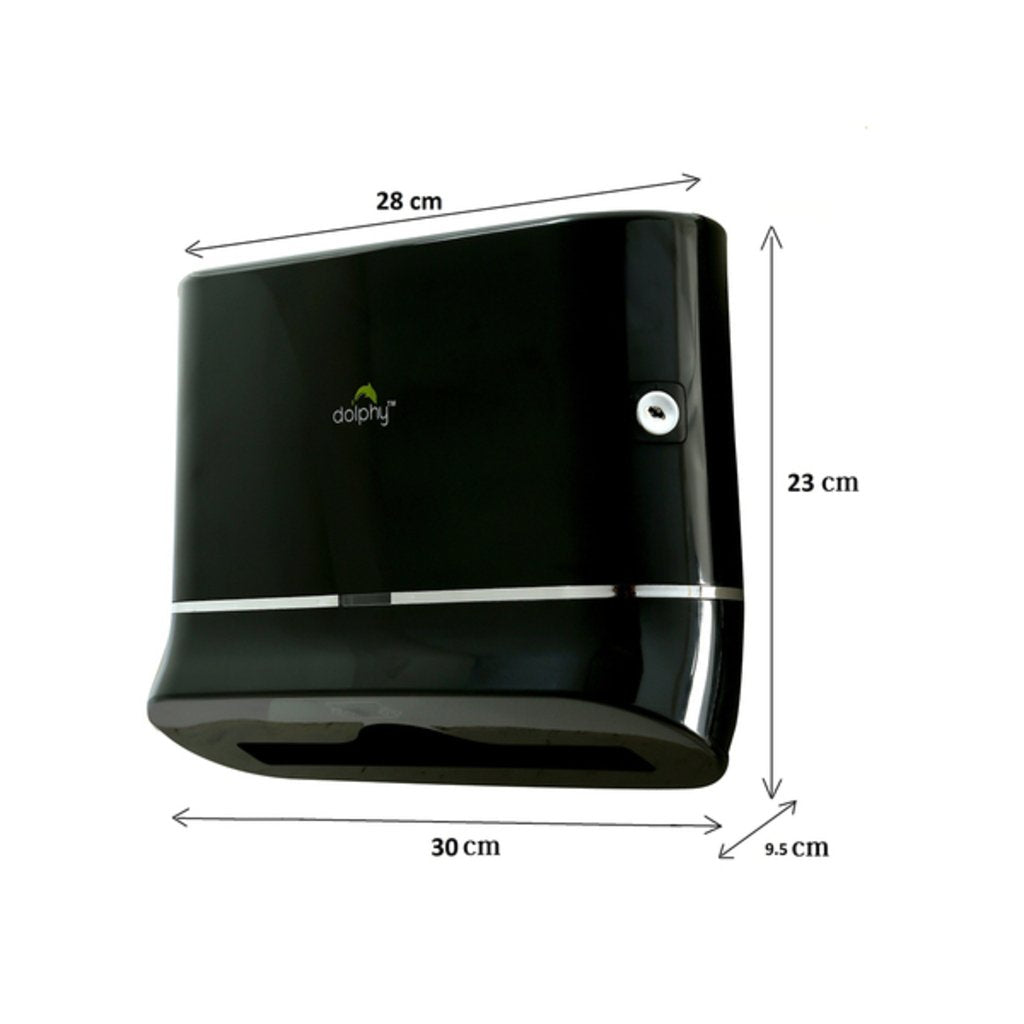 Dolphy Multifold Mini Hand Towel Paper Dispenser Black DPDR0002