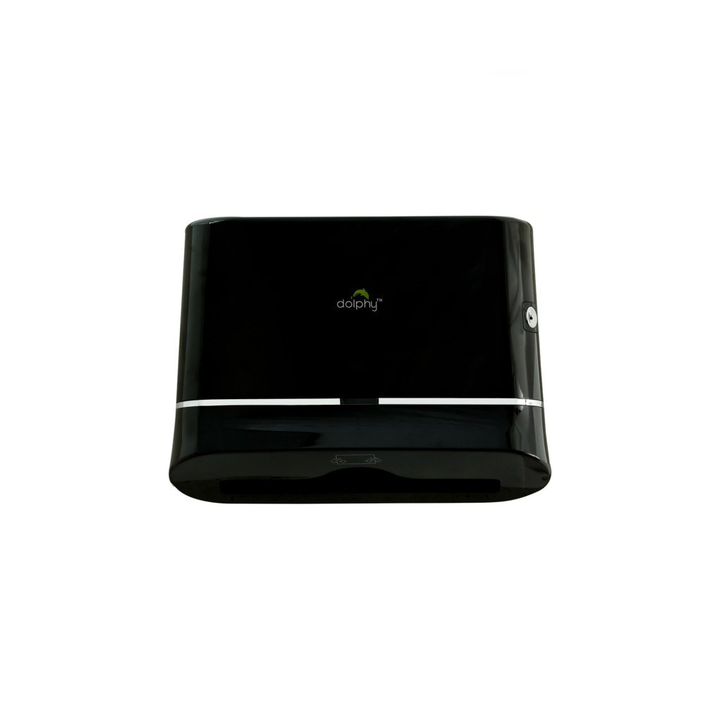 Dolphy Multifold Mini Hand Towel Paper Dispenser Black DPDR0002