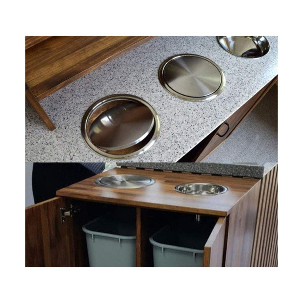 Dolphy Recessed Counter top Waste bin Flap Swing Cover Lid DWBN0002