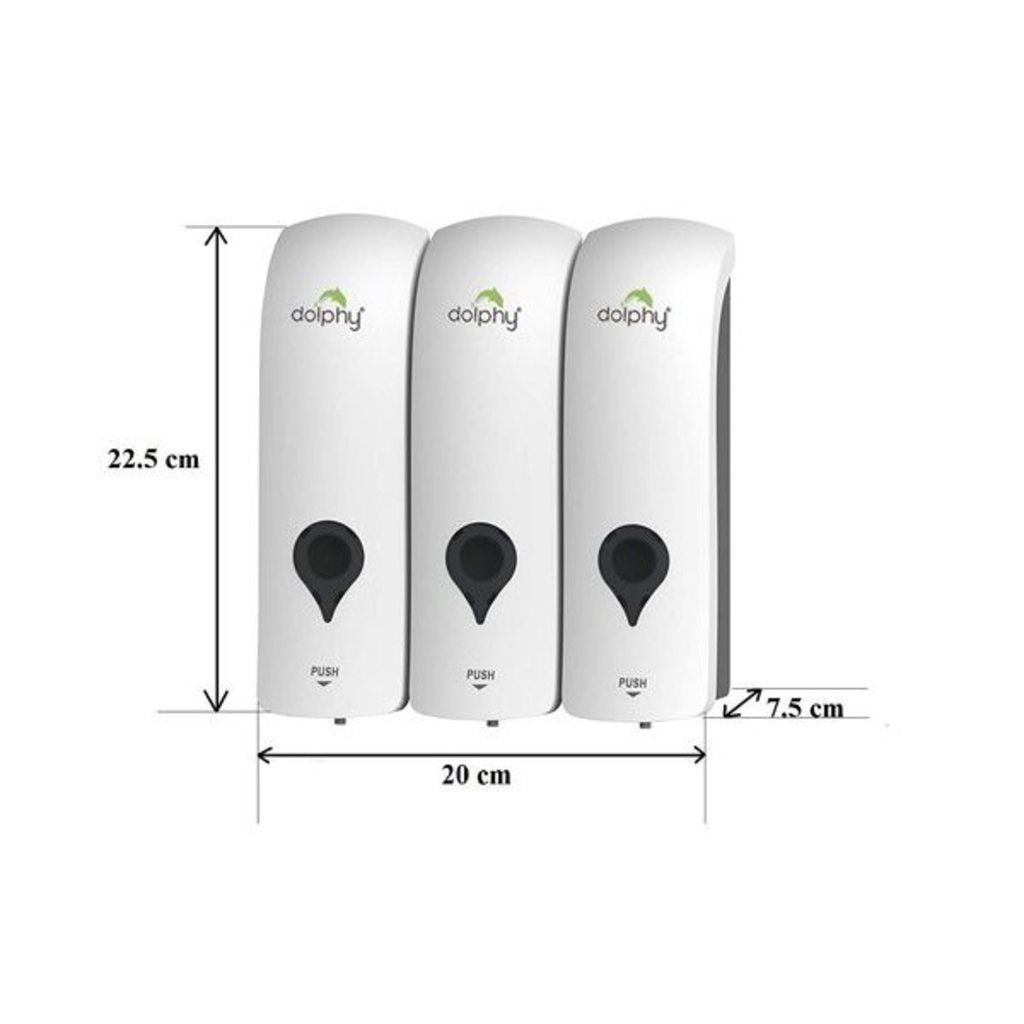 Dolphy ABS Soap Dispenser Set of 3  White DSDR0089