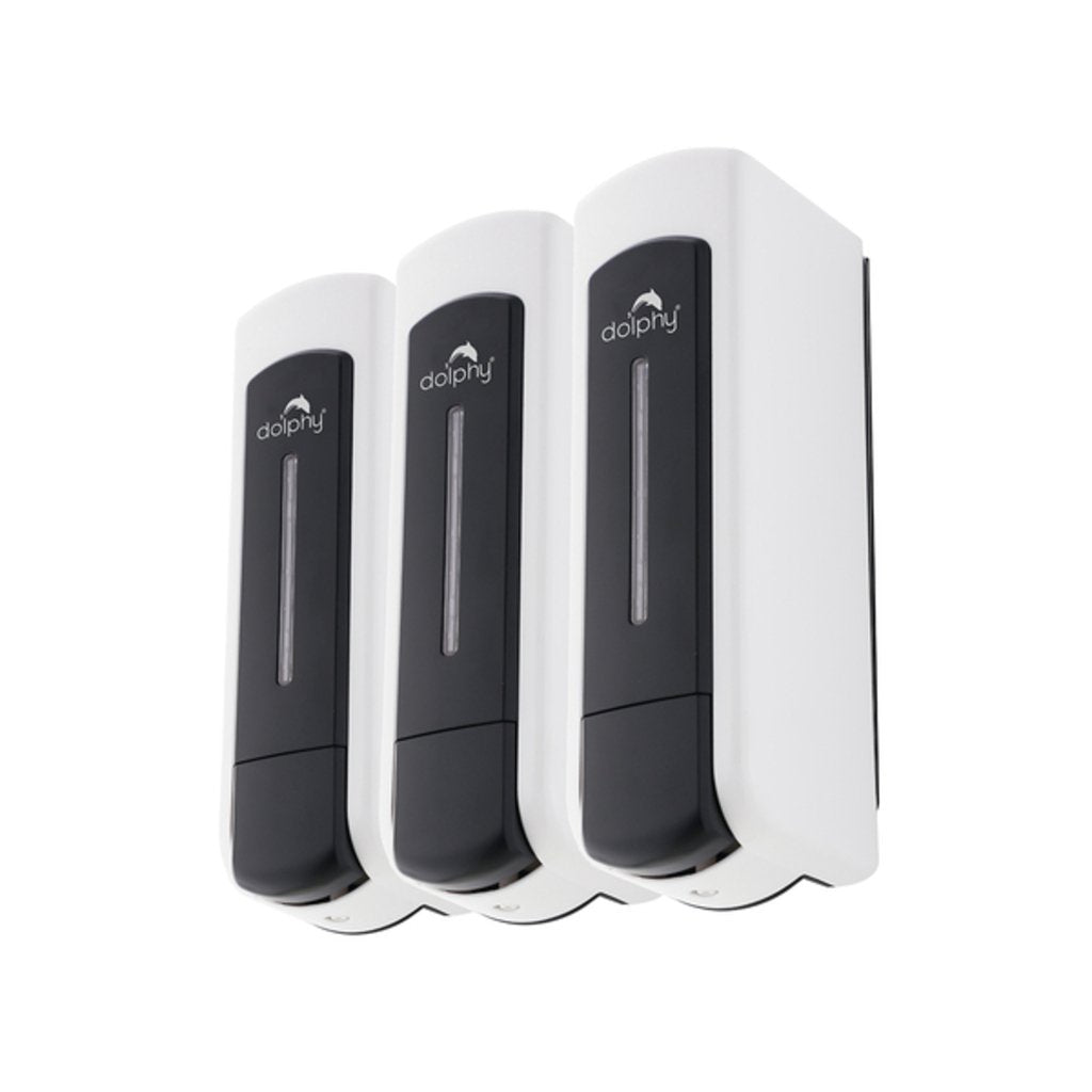 Dolphy ABS Soap Dispenser Set of 3  Black DSDR0060