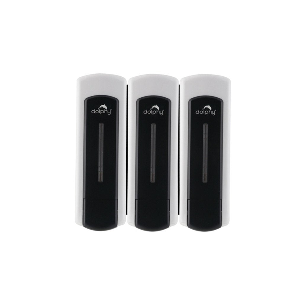 Dolphy ABS Soap Dispenser Set of 3  Black DSDR0060