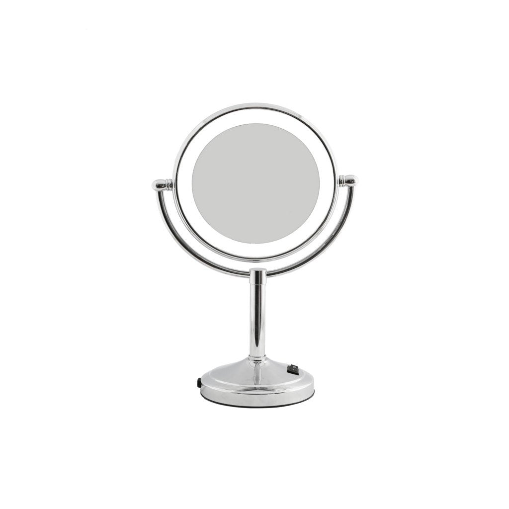 Dolphy Dual Side 5x LED Magnifying Mirror 8inch Silver DMMR0024