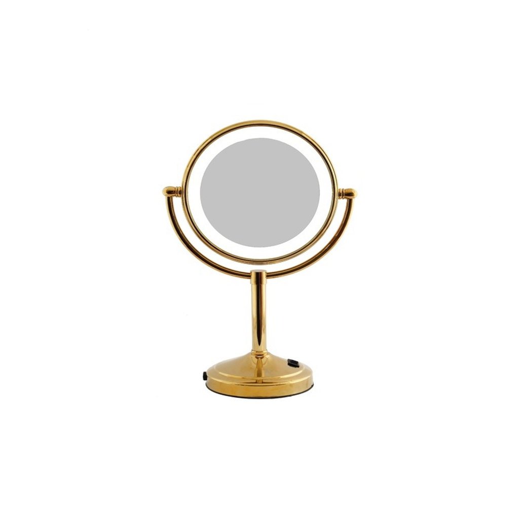 Dolphy Table Top Dual Side LED 5x Magnifying Mirror Gold DMMR0026
