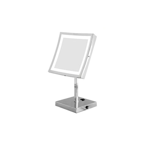 Dolphy One Sided Square LED 5x Magnifying Mirror Silver DMMR0028 