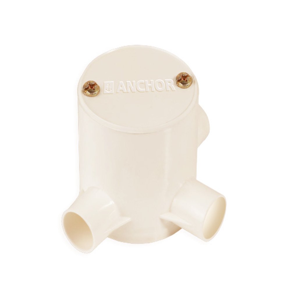 Anchor 3Way Circular Deep Surface Box With Lid 20mm Ivory CA20CBLD3IV