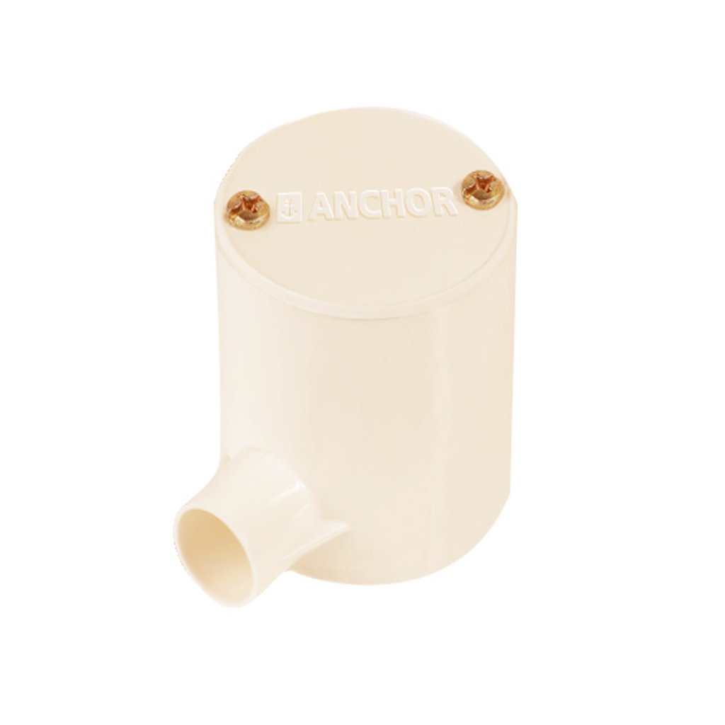 Anchor 1Way Circular Deep Surface Box With Lid 25mm Ivory CA25CBLD1IV