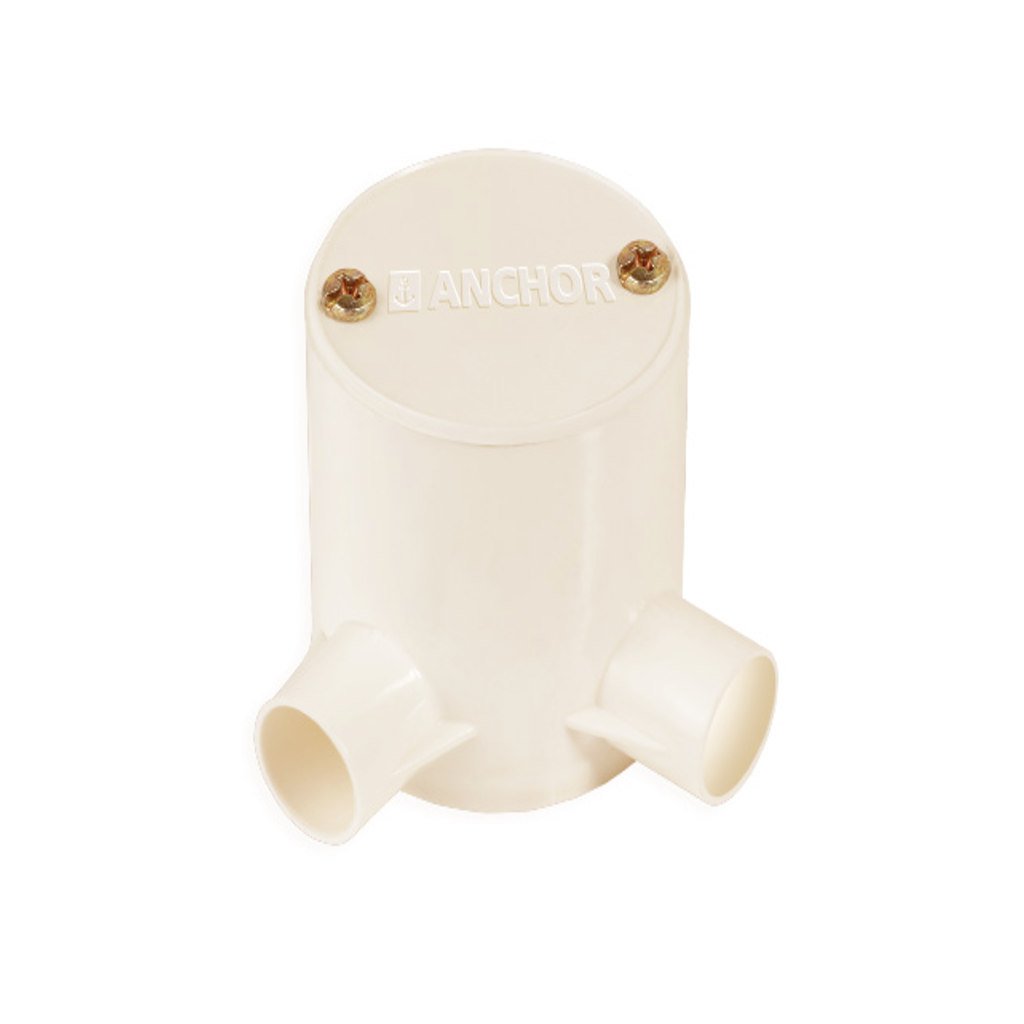 Anchor 2Way Angle Circular Deep Surface Box With Lid 25mm Ivory CA25CBLD2AIV