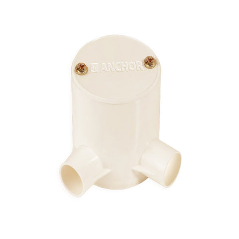 Anchor 2Way Angle Circular Deep Surface Box With Lid 25mm Ivory CA25CBLD2AIV 