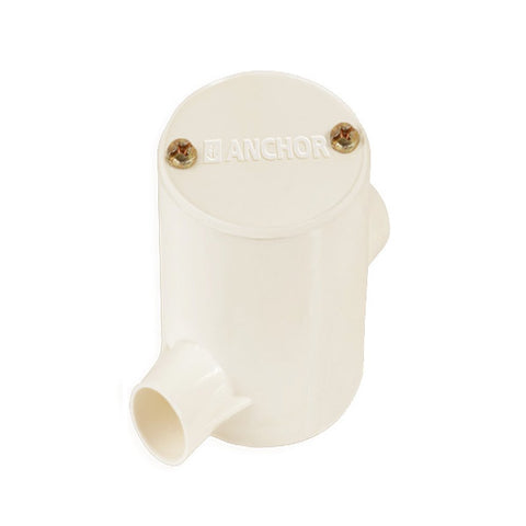 Anchor 2Way Through Circular Deep Surface Box With Lid 25mm Ivory CA25CBLD2TIV  